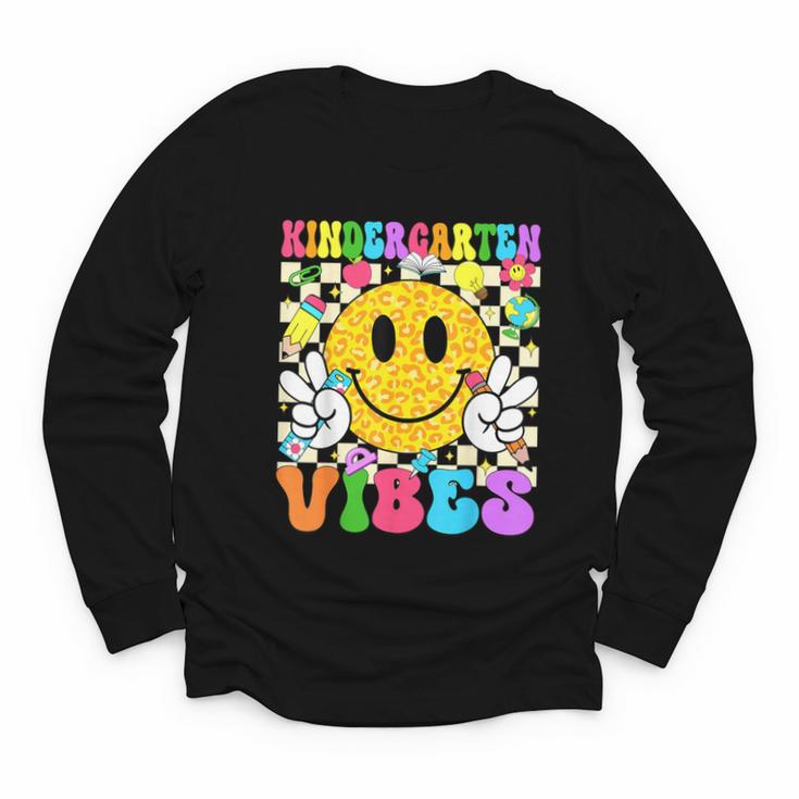 Kindergarten Vibes Smile Face Back To School Kinder Girl Kid Youth Long Sleeve Tee