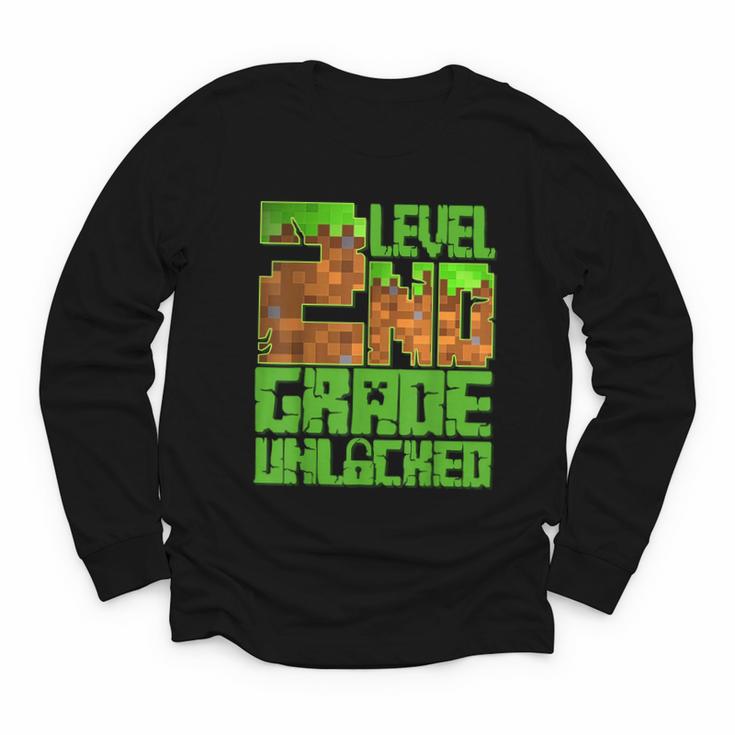 Level 2nd Grade Unlocked Game Pixel Kids Boy Back To School Youth Long Sleeve Tee