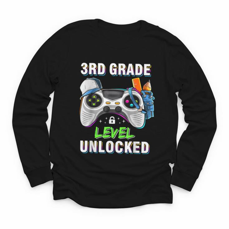 Level 3rd Grade Unlocked Back To School First Day Boys Kids Youth Long Sleeve Tee