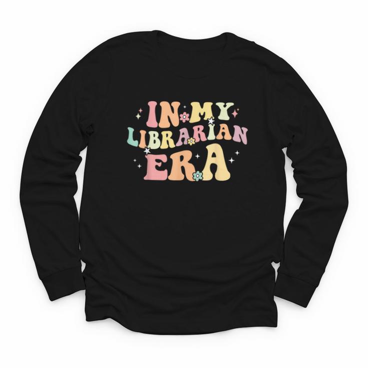 In My Librarian Era Retro Back To School Bookworm Book Lover Youth Long Sleeve Tee