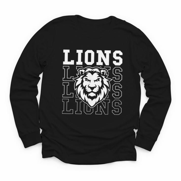 Lions School Spirit Fan Team Back To School Youth Long Sleeve Tee