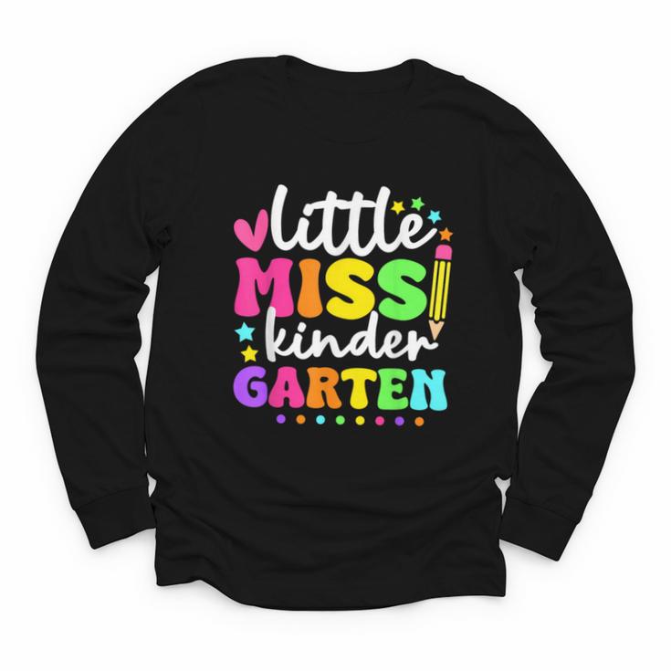 Little Miss Kindergarten Kids Girls Pencil Back To School Youth Long Sleeve Tee