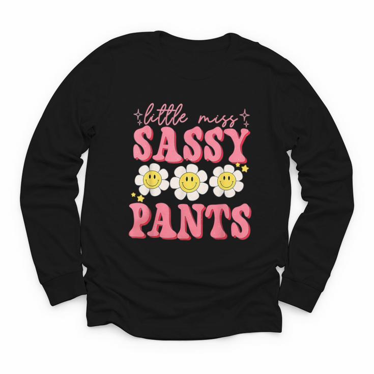 Little Miss Sassy Pants Back To School Girls Youth Long Sleeve Tee