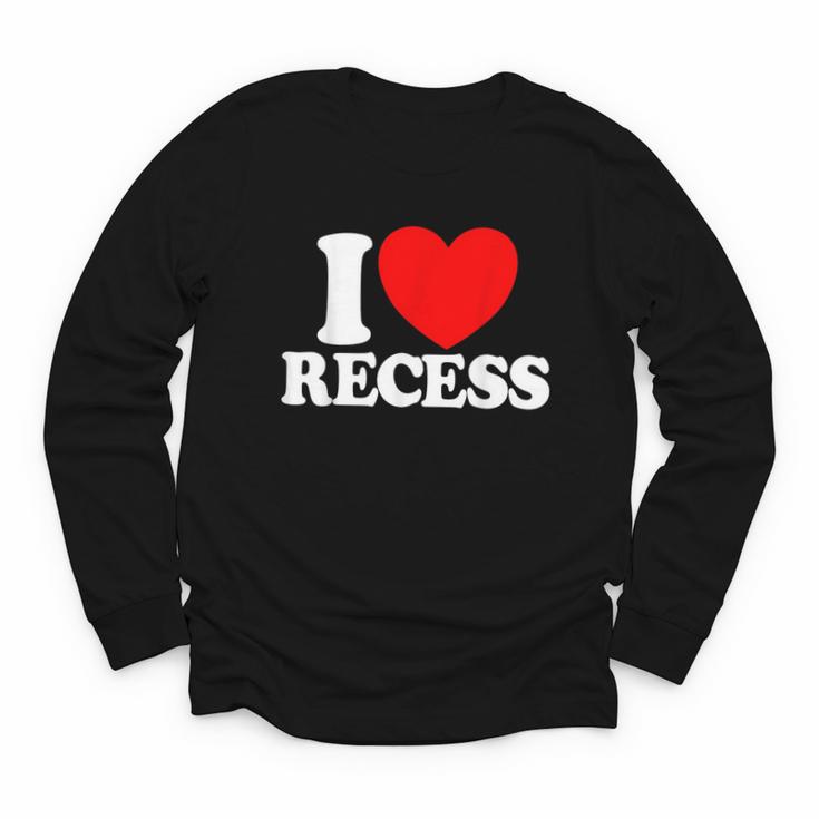 I Love Recess Red Heart Back To School Kids Recess Youth Long Sleeve Tee
