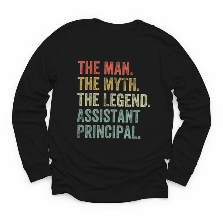 Man Myth The Legend Assistant Principal Dad Back To School Youth Long Sleeve Tee