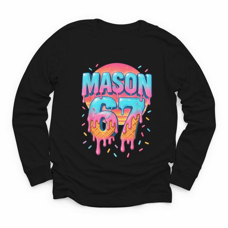 Mason 67 Costume Ice Cream Baseball Drip 6 7 Meme Six Seven Youth Long Sleeve Tee