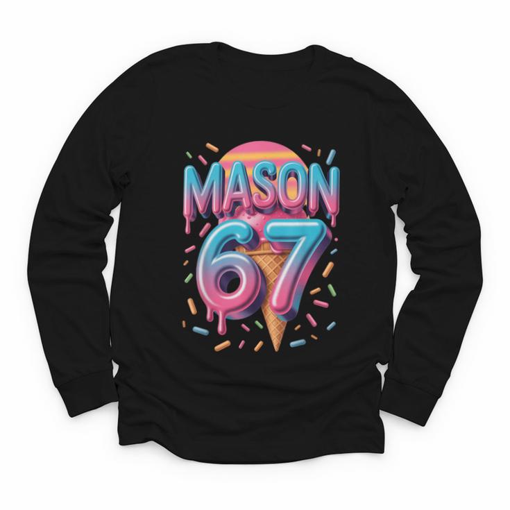 Mason 67 Meme Ice Cream Baseball Drip Youth Long Sleeve Tee