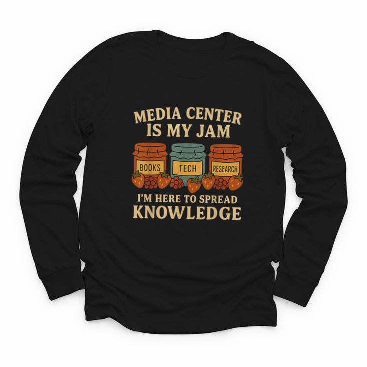 Media Center Is My Jam Library Reading Back To School Youth Long Sleeve Tee