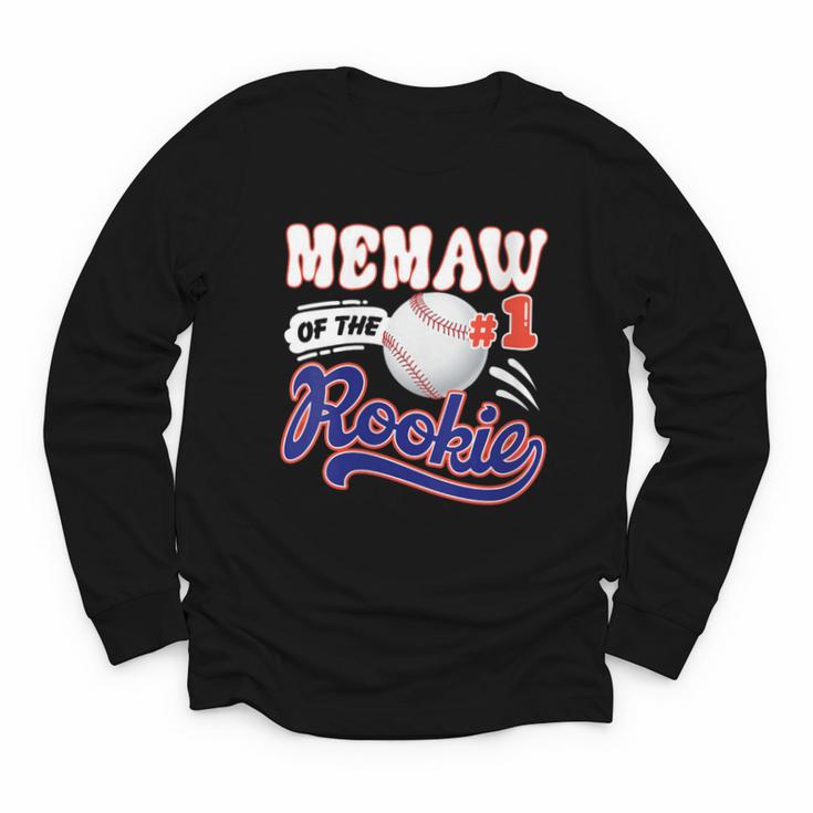 Memaw Rookie Of Year 1st Birthday Baseball Theme Matching Youth Long Sleeve Tee