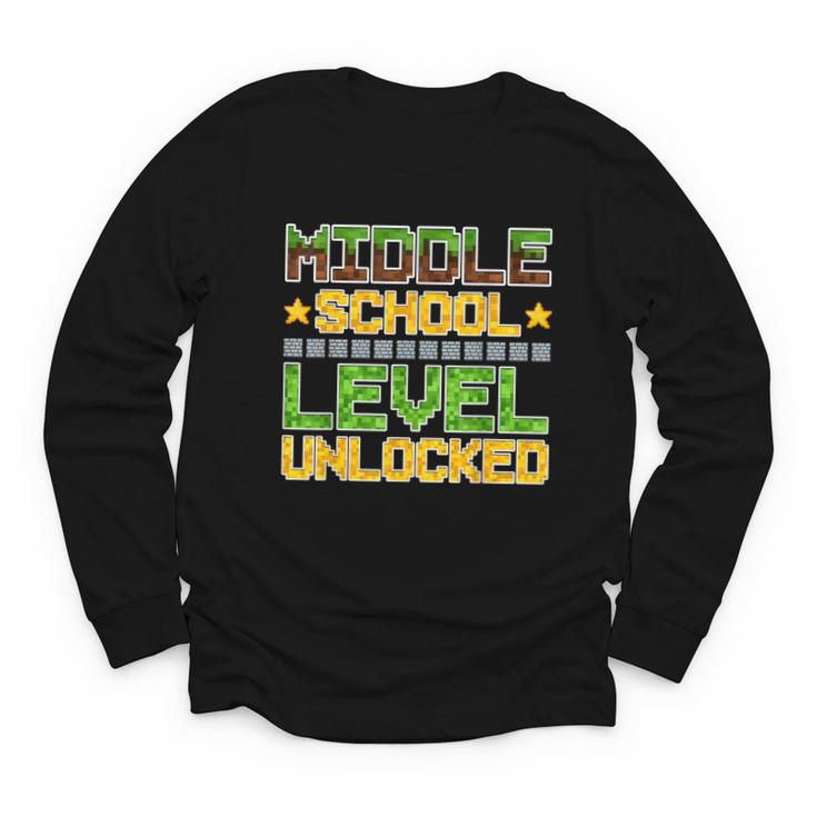 Middle School Level Unlocked Gamer Back To School Youth Long Sleeve Tee