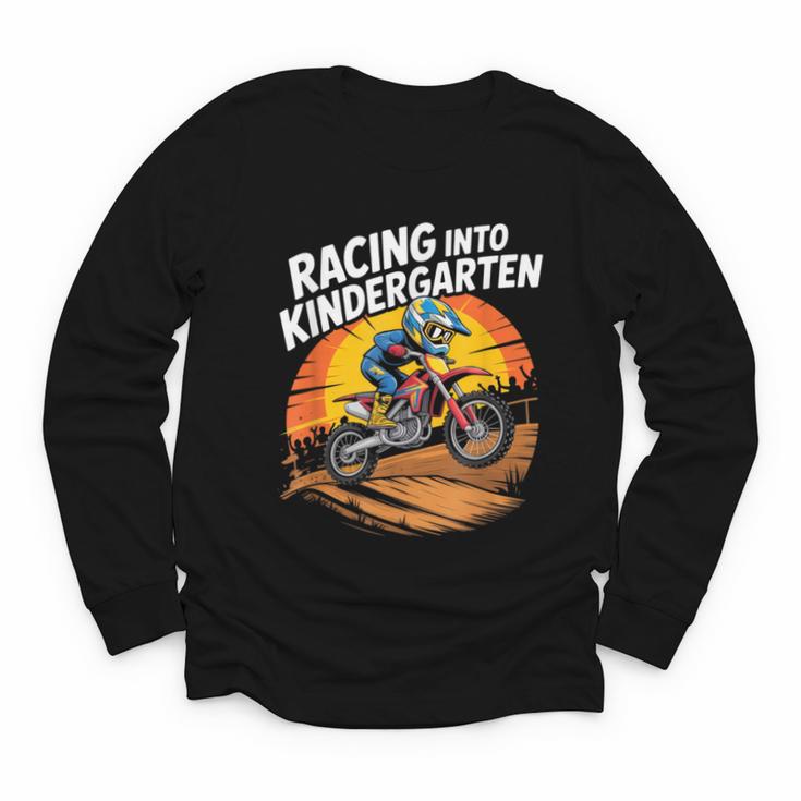 Motocross Back To School Dirt Bike Racing Into Kindergarten Youth Long Sleeve Tee