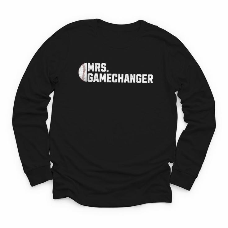 Mrs Gamechanger Baseball Scorekeeper Love Youth Long Sleeve Tee