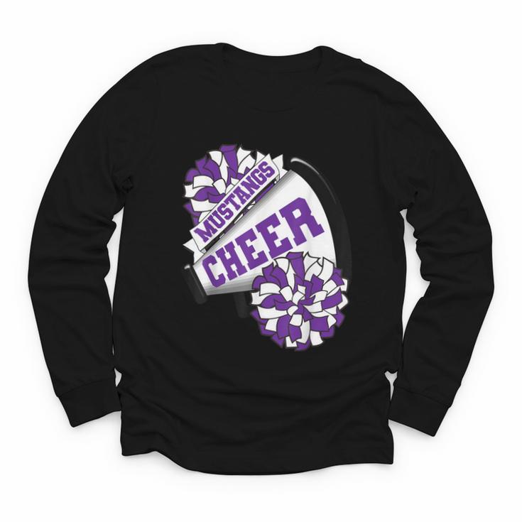 Mustangs Cheer Back To School Cheerleading Spirit P Youth Long Sleeve Tee
