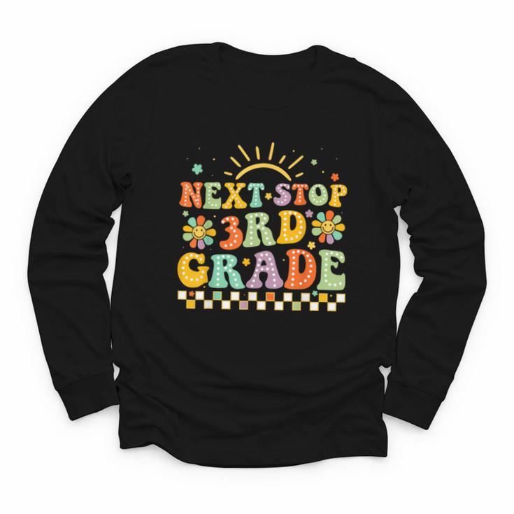 Next Stop 3rd Grade Groovy Retro Third Grade Back To School Youth Long Sleeve Tee
