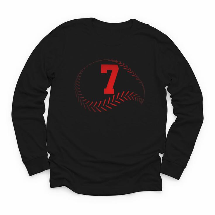 Number 7 Years Baseball 7TH Birthday Youth Long Sleeve Tee