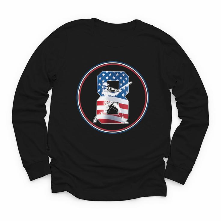 Number 8 Years Baseball 8TH Birthday Youth Long Sleeve Tee