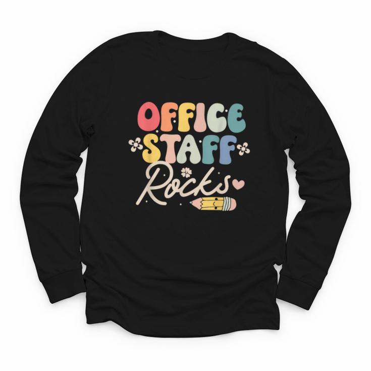 Office Staff Rocks Back To School Secretary Administrative Youth Long Sleeve Tee