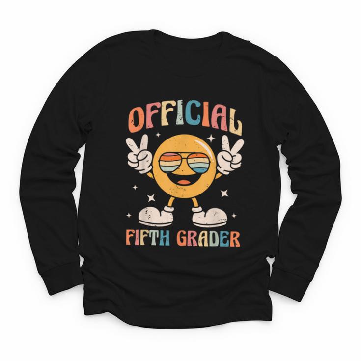 Official Fifth Grader 5th Grade Retro Back To School Kids Youth Long Sleeve Tee