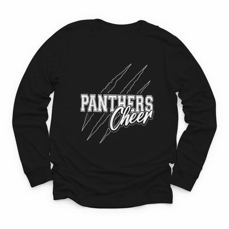 Panthers Cheer Back To School Cheerleading Team Spirit Youth Long Sleeve Tee