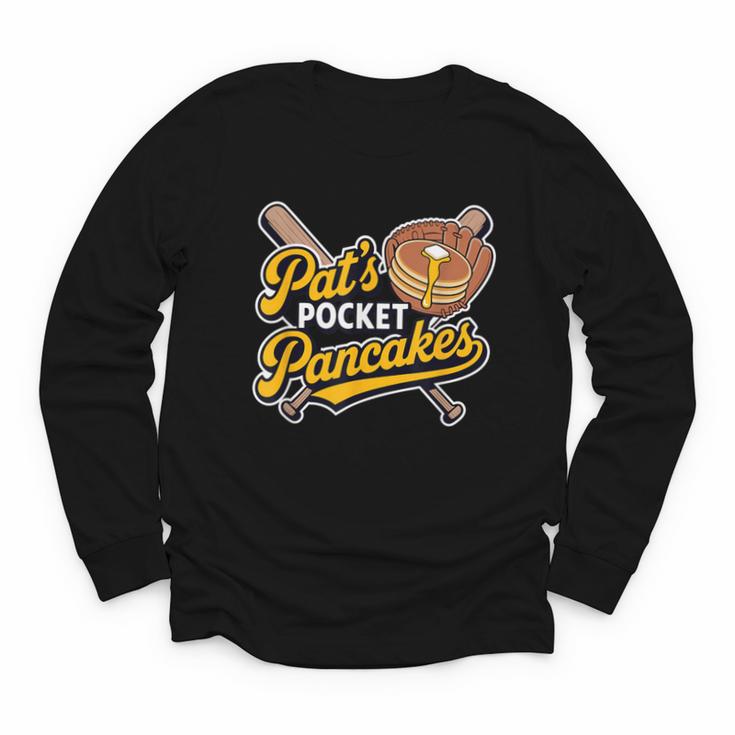 Pat's Pocket Pancakes Baseball Glove Stack Syrup Youth Long Sleeve Tee
