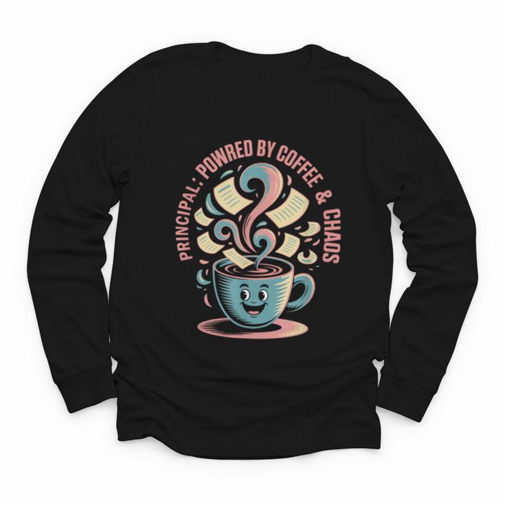 Powered By Coffee Principal Appreciation Back To School Youth Long Sleeve Tee