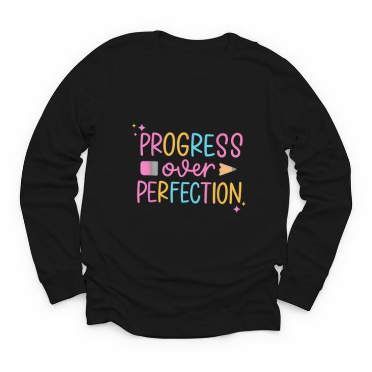 Progress Over Perfection Back To School Tshirt Youth Long Sleeve Tee