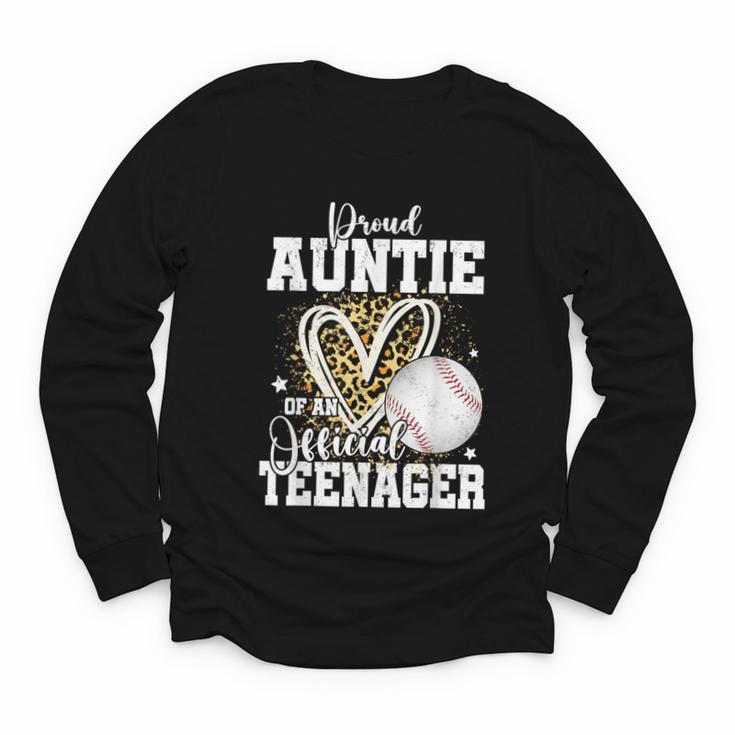 Proud Auntie Of An Official Teenager 13th Birthday Baseball Youth Long Sleeve Tee