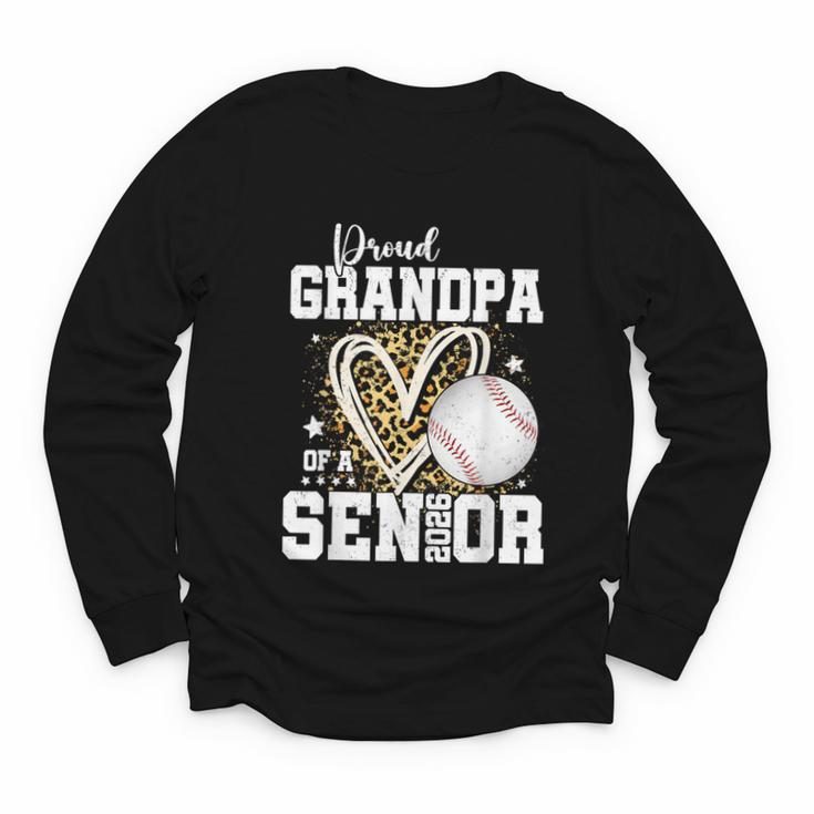 Proud Grandpa Of A 2026 Senior Baseball Graduation Leopard Youth Long Sleeve Tee