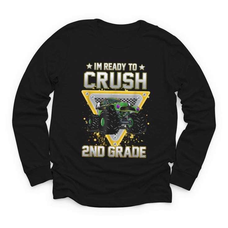 Ready To Crush 2nd Grade Monster Truck Boy Back To School Youth Long Sleeve Tee