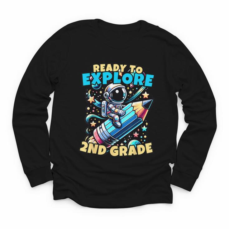 Ready To Explore 2nd Grade Kids Astronaut Back To School Youth Long Sleeve Tee