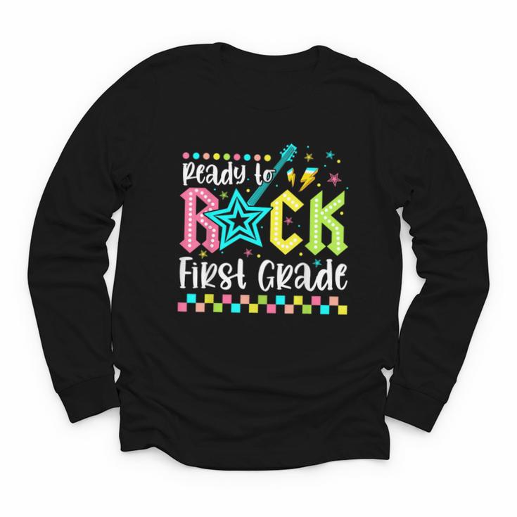 Ready To Rock First Grade Back To School 1st Grade Boys Kids Youth Long Sleeve Tee