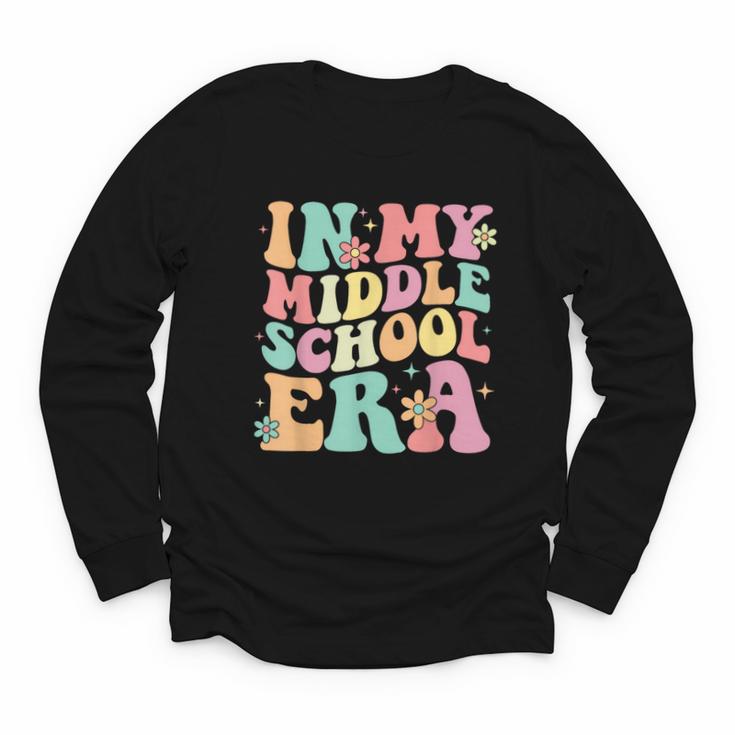 Retro Groovy In My Middle School Era Back To School Youth Long Sleeve Tee