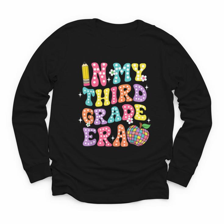 Retro Groovy In My Third Grade Era First Day Back To School Youth Long Sleeve Tee