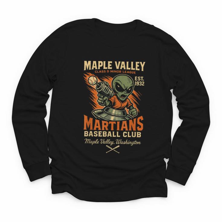 Retro Minor League Maple Valley Martians Baseball Club Youth Long Sleeve Tee