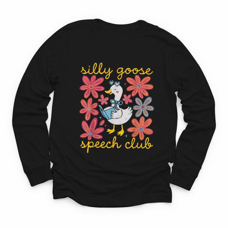 Retro Silly Goose Speech Therapy SLP Back To School Youth Long Sleeve Tee