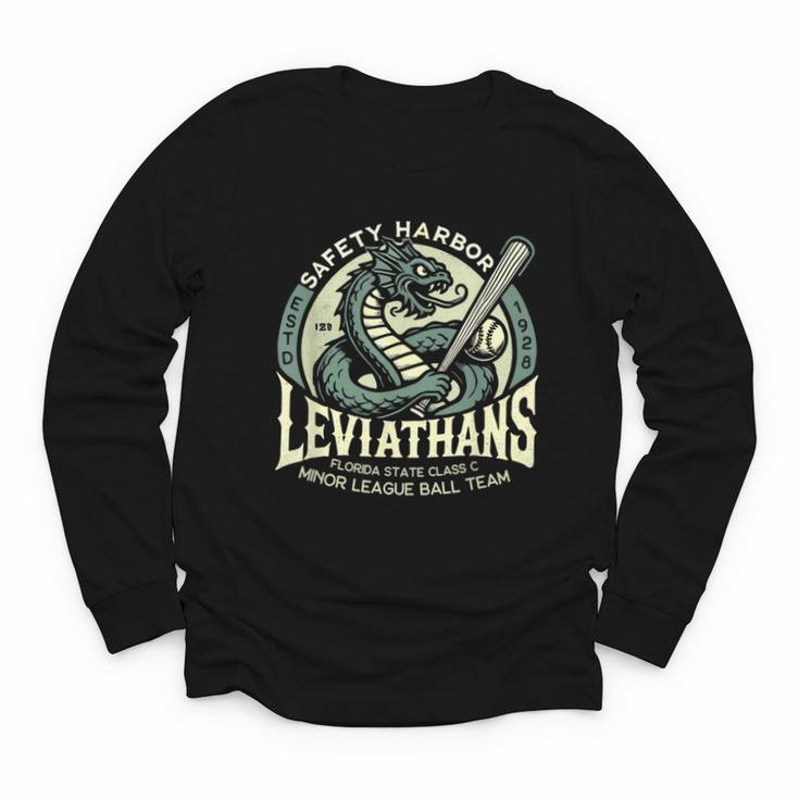Safety Harbor Leviathans Retro Baseball Monster Youth Long Sleeve Tee