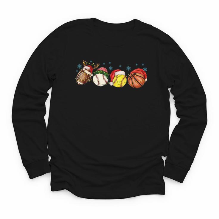 Santa Sports Boys Xmas Baseball Football Softball Basketball Youth Long Sleeve Tee Santa Sports Boys Xmas Baseball Football Softball Basketball Youth Long Sleeve Tee