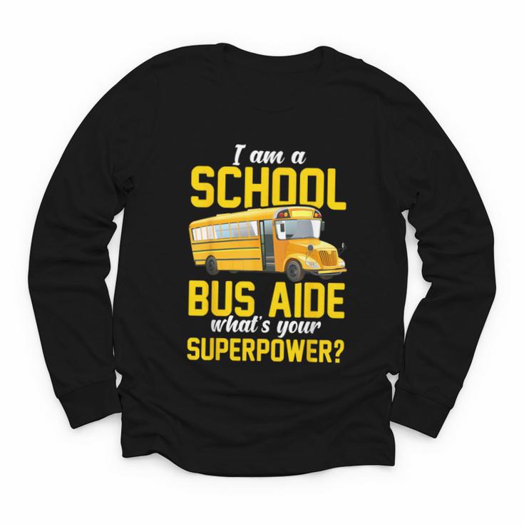 School Bus Aide Back To School Transport Bus Aide Youth Long Sleeve Tee