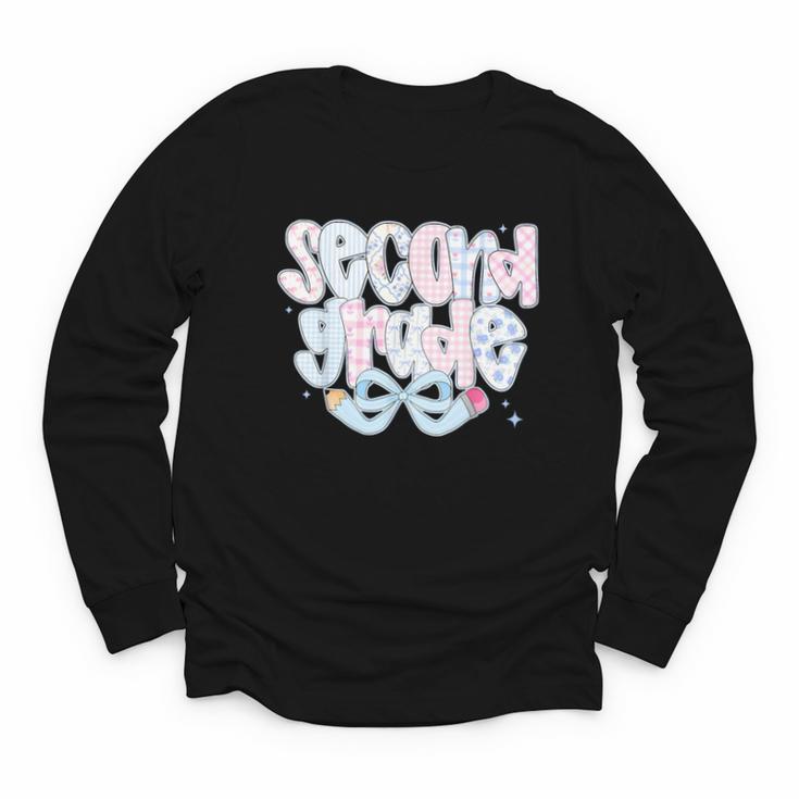 Second Grade Coquette Bow First Day Of School Back To School Youth Long Sleeve Tee