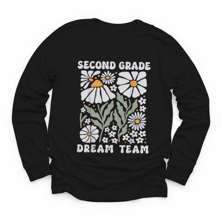 Second Grade Dream Team Back To School Boho Flower 2nd Grade Youth Long Sleeve Tee