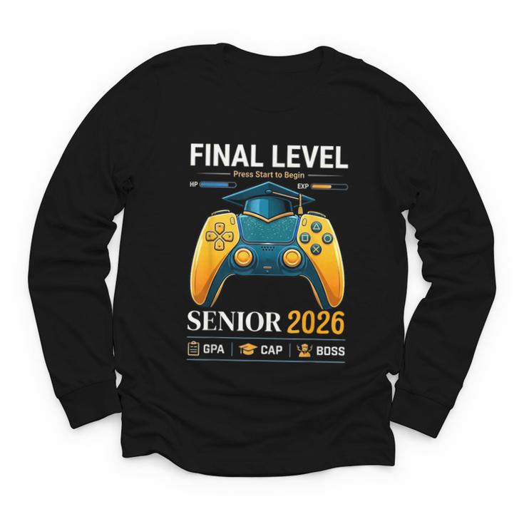 Senior Class Of 2026 Back To School Gamer Boys Senior 2026 Youth Long Sleeve Tee