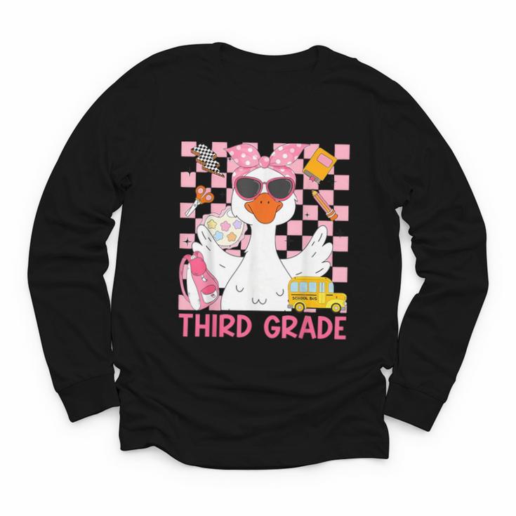 Silly Goose Third Grade Grade Back To School Coquette Girly Youth Long Sleeve Tee