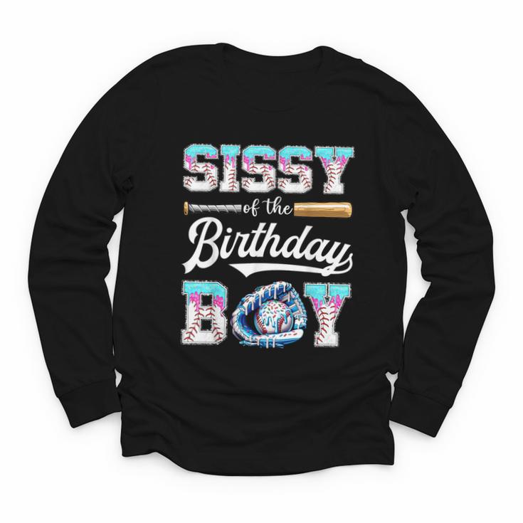 Sissy Of The Birthday Boy Baseball Ice Cream Drip Matching Youth Long Sleeve Tee