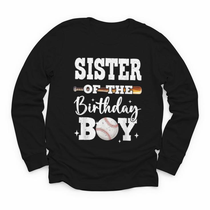 Sister Of The Birthday Boy Baseball Bday Family Youth Long Sleeve Tee