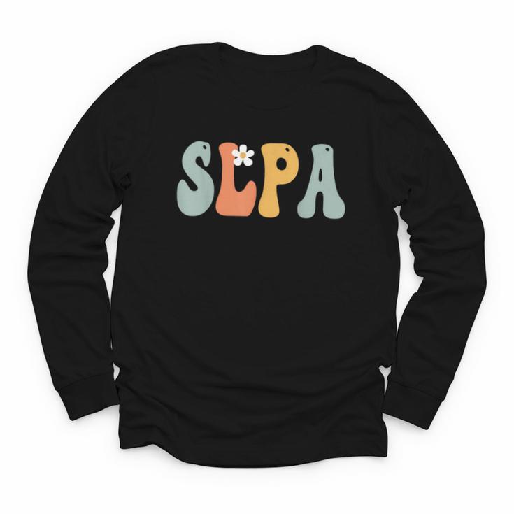SLPA Groovy Women Appreciation Day Hello Back To School Youth Long Sleeve Tee