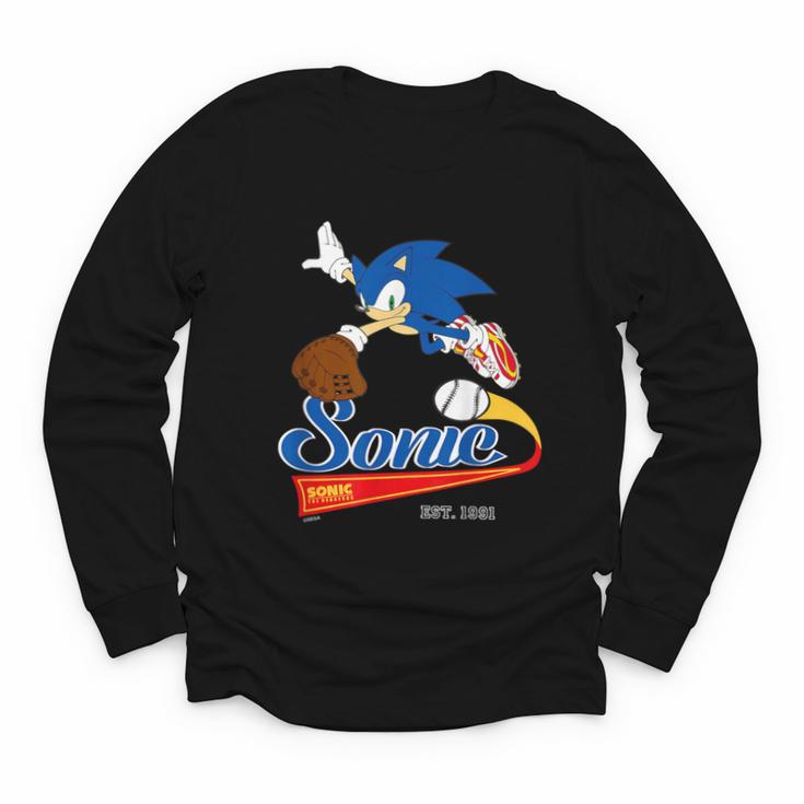 Sonic The Hedgehog Sonic Baseball Est 1991 Youth Long Sleeve Tee