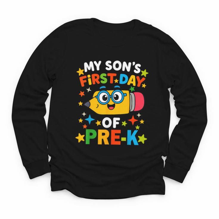 My Son's First Day Of Pre-K Back To School Kids Youth Long Sleeve Tee