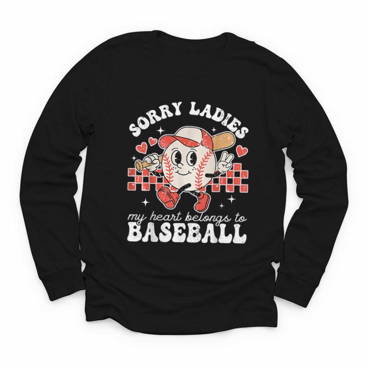 Sorry Ladies My Heart Belongs To Baseball Boy Kids Youth Long Sleeve Tee