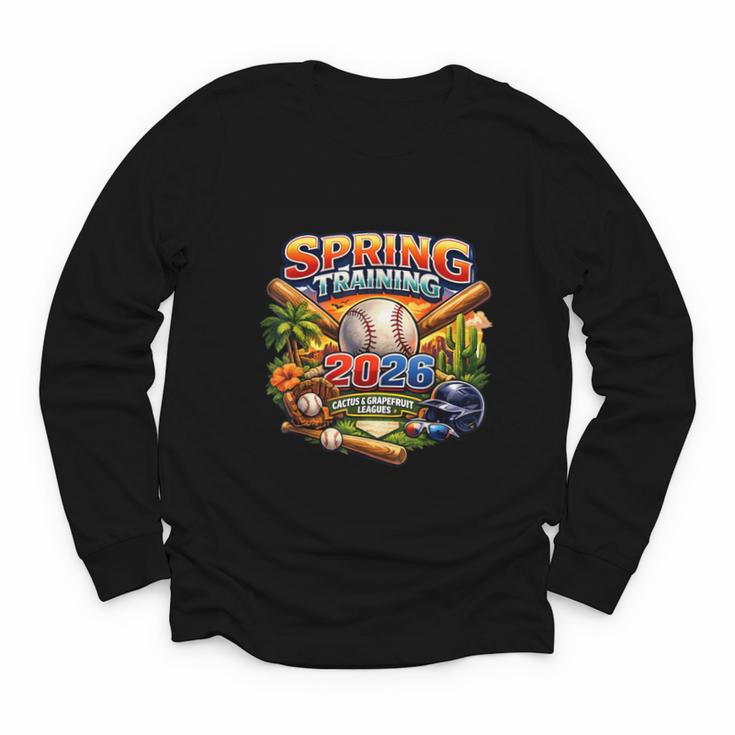 Spring Training 2026 Baseball Fan Retro Palm Cactus Youth Long Sleeve Tee