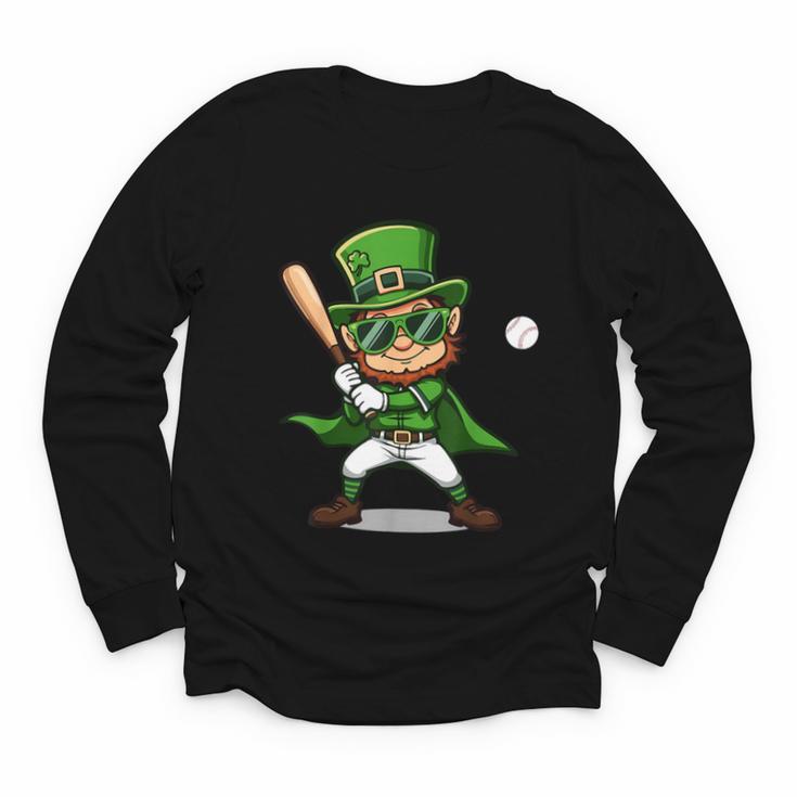 St Patrick’s Day Leprechaun Baseball Irish Graphic Youth Long Sleeve Tee